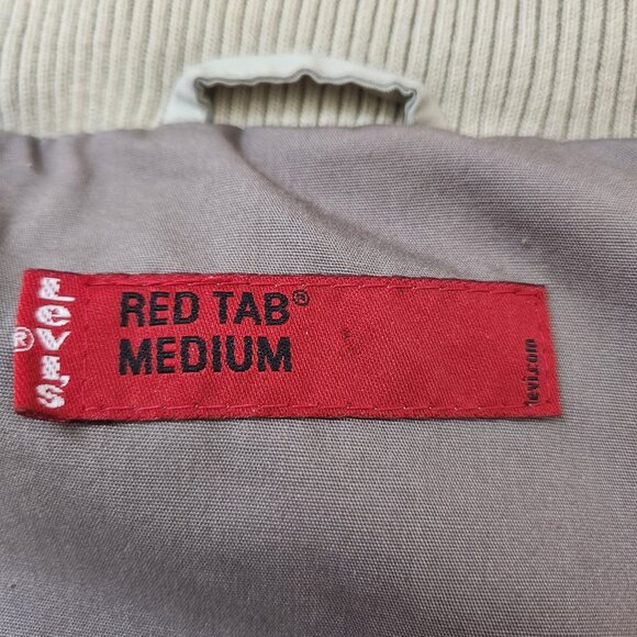 Levis Red Tab Puffer Vest Mens Medium Tan Mountain Outdoor Zip Down Feather - Picture 12 of 13